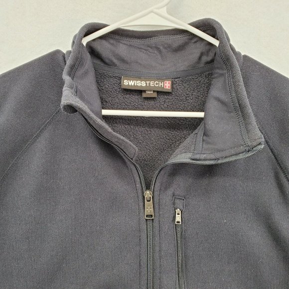 SWISS TECH Jacket Men's Long Sleeve Full Zip High Neck Outdoors Black XL - Picture 8 of 12